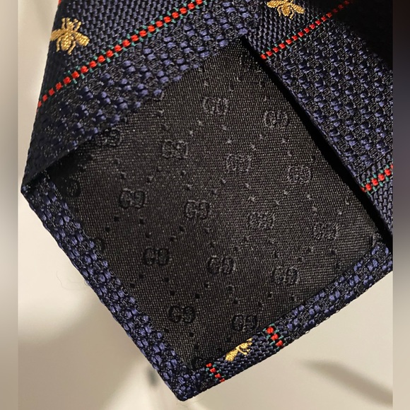 NWOT Gucci Men’s Bee Web Silk Tie - Picture 6 of 9